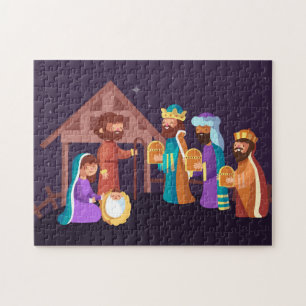 Weihnachts-Puzzle mit Krippenszene