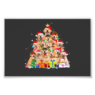 Weihnachts-Pyjama Golden Retriever Baum Weihnachts Fotodruck