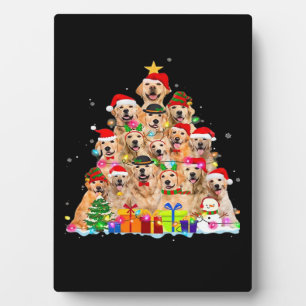 Weihnachts-Pyjama Golden Retriever Baum Xmas-Gesch Fotoplatte