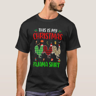 Weihnachts-Pyjama-Huhn Tiere Xmas-Baumlichter T-Shirt