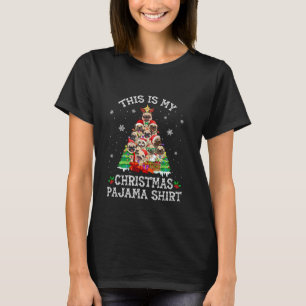 Weihnachts-Pyjama Lustiger Pug-Baum-Hund-Xmas-Hund T-Shirt