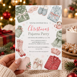 Weihnachts-Pyjama-Party Cozy Watercolor Pyjamas Einladung