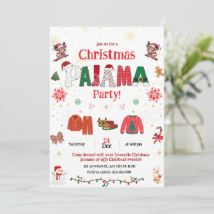 Weihnachts-Pyjama-Party-Einladung für Kinder Einladung