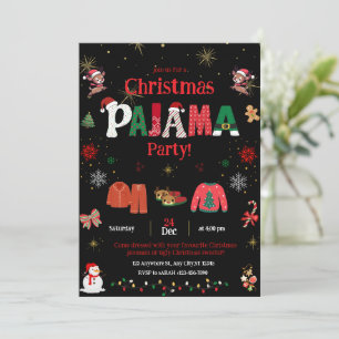 Weihnachts-Pyjama-Party-Einladung für Kinder Einladung
