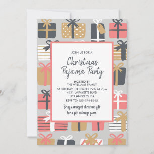 Weihnachts-Pyjama-Party-Einladung Geschenke  Einladung