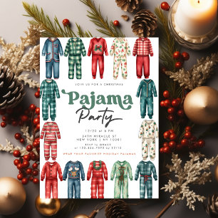 Weihnachts-Pyjama-Party für Kinder Urlaubsfeier Einladung