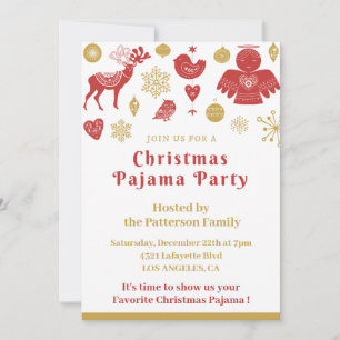 Weihnachts-Pyjama-Party-Schlafanzug Nordic süß Einladung