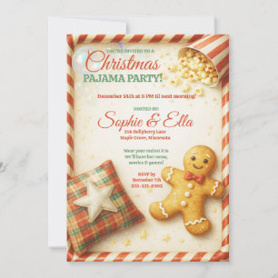 Weihnachts-Pyjama-Party-Schlafparty für Kinder Einladung