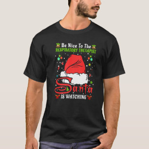 Weihnachts-Pyjama Sei nett zum Atmungstherapeuten T-Shirt