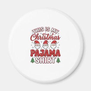 Weihnachts-Pyjama-Shirt Gnom Feiertagsdesign Magnet