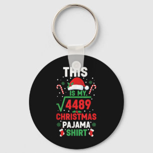Weihnachts-Pyjama-Shirt Lustig 67 Sechs Sieben Qua Schlüsselanhänger