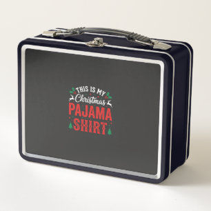 Weihnachts-Pyjama-Shirt Lustiger Urlaub Metall Brotdose