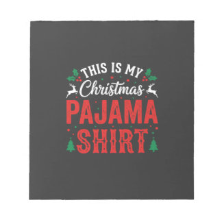 Weihnachts-Pyjama-Shirt Lustiger Urlaub Notizblock