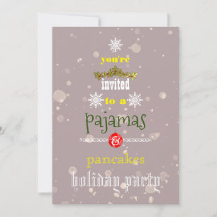 Weihnachts-Pyjama- und Pfannkuchen-Familienparty Einladung