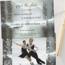 Weihnachts-QR-Foto Winter Save the Date-Karte