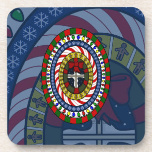 Weihnachts-Quadrat-Unterlage zum Spielen Untersetzer