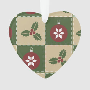 Weihnachts-Quilt-Acrylschmuck Ornament
