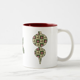 Weihnachts-Quilt-Tasse Zweifarbige Tasse