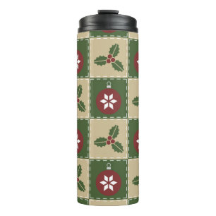 Weihnachts Quilt Thermal Tumbler Thermosbecher