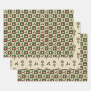 Weihnachts-Quilt-Wrapping Paper-Set Geschenkpapier Set
