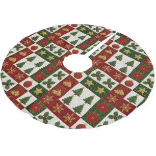 Weihnachts-Quiltquadrate Polyester Weihnachtsbaumdecke