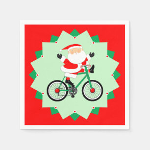 Weihnachts-Radfahrer-Feier-Radtour-Party Serviette
