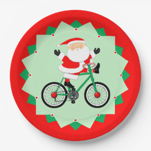 Weihnachts-Radtour-Fest Radparty Pappteller