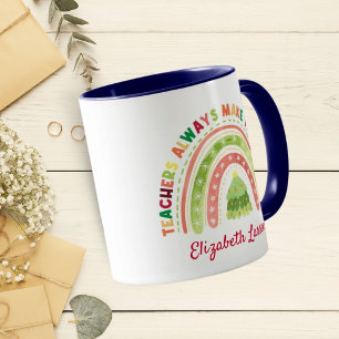 Weihnachts-Rainbow-LehrerInnen schätzen Navy Blue Tasse