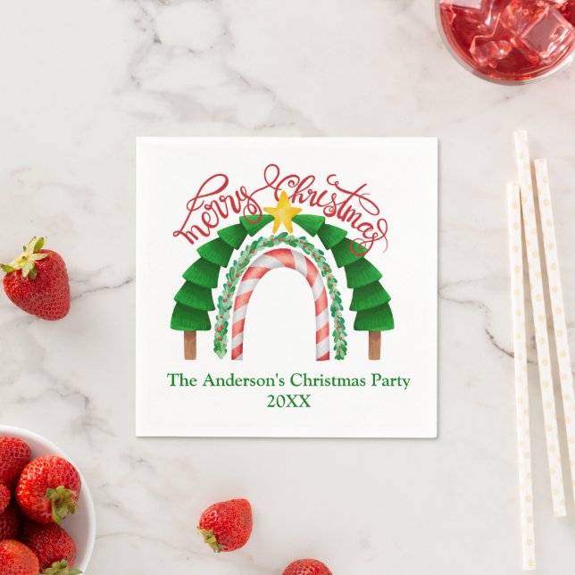 Weihnachts-Rainbow Rotes Weihnachtsfest Party Serviette (Beispiel)
