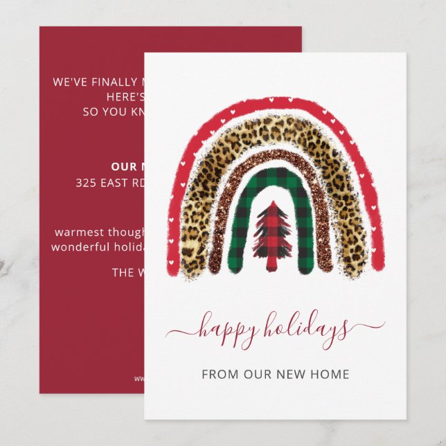 Weihnachts-Rainbow Weve Moved Holiday Cards (Vorne/Hinten)