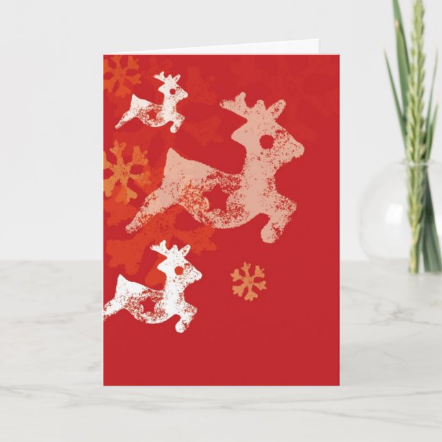 Weihnachts-Raindeer Feiertagskarte (Vorderseite)