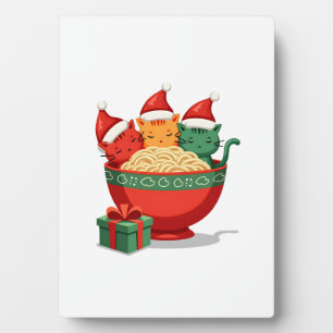 Weihnachts-Ramen-Katze Santa Anime Miauen Kitty Mi Fotoplatte