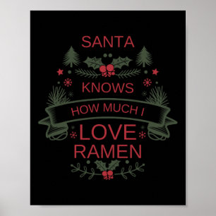 Weihnachts-Ramen-Liebhaber-Shirt für Comfort Foodi Poster