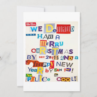 Weihnachts Ransom Note Joke Card Feiertagskarte