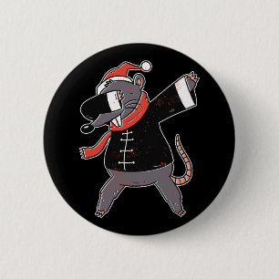 Weihnachts Rat Dabbing Geschenk für Maus Liebhaber Button