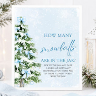 Weihnachts-Rätsel Wie Viele Schneebälle Baby Showe Poster