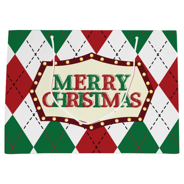 Weihnachts-Raute Große Geschenktüte (Vorderseite)