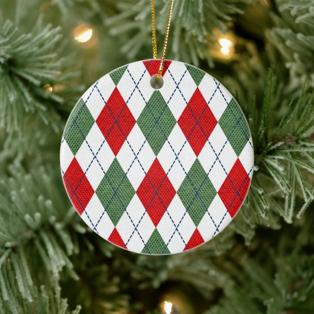 Weihnachts-Raute Keramik Ornament (Baum)