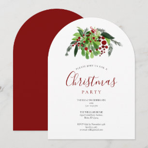 Weihnachts Red Berries Holiday Party Arch Einladung