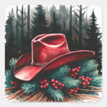 Weihnachts Red Cowboy Hat mit Red Berries