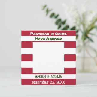 Weihnachts Red Green Stripes Twin Baby Ankündigung