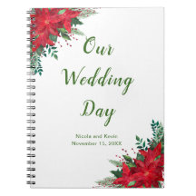 Weihnachts Red Poinsettia Blume Hochzeitsplaner