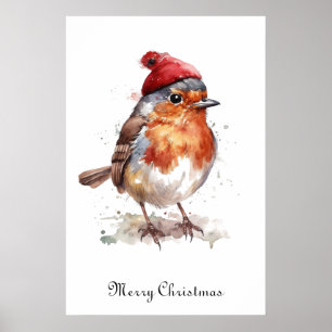 Weihnachts Red Robin individuell anpassbar Poster