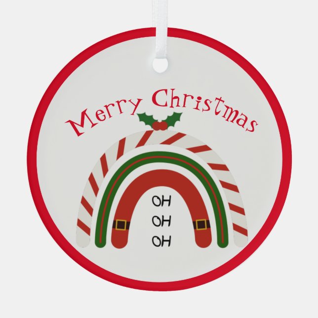 Weihnachts Regenbogen Let it Snow Ornament Aus Glas (Rückseite)