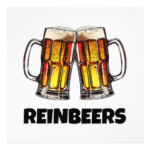 Weihnachts Reinbeers Bier Fotodruck