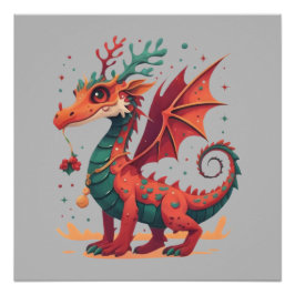 Weihnachts-Reindeer Dragon Abstrakt Stilvoller Car Poster