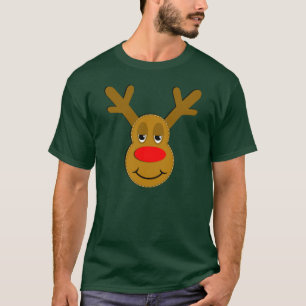 Weihnachts-Reindeer-Gesicht T-Shirt