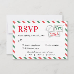 Weihnachts-Reise-Hochzeit-Party-RSVP-Karte Postkar RSVP Karte