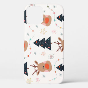 Weihnachts-Rentier-Baum Handgezeichnet Case-Mate iPhone Hülle