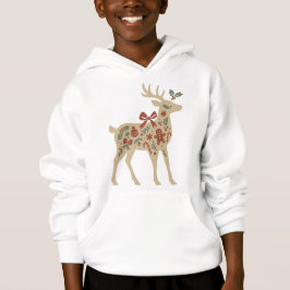 Weihnachts-Rentier-Blumen-Kunst-Kinder-Hoodies/Swe Hoodie